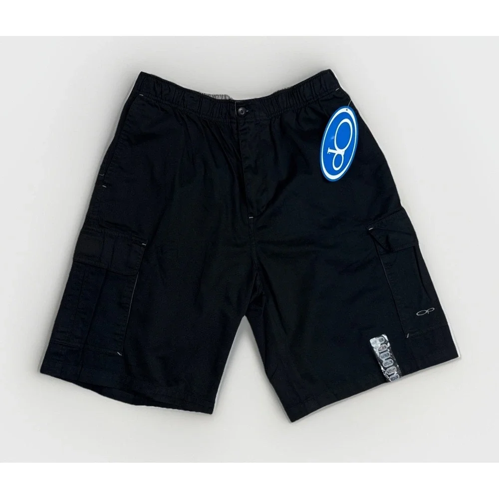 OP Ocean Pacific Cargo Shorts Men Black Swim Trunks Hybrid Casual Size Medium